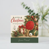 Pingpong Kerst thema Kaart (Staand voorkant)
