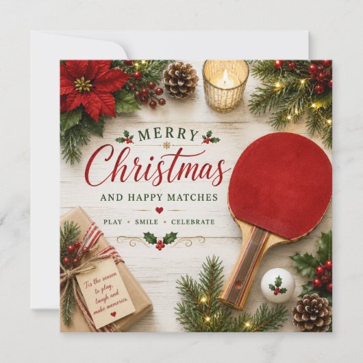 Pingpong Kerst thema  Kaart (Voorkant)