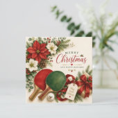 Pingpong Kerst thema Kaart (Staand voorkant)