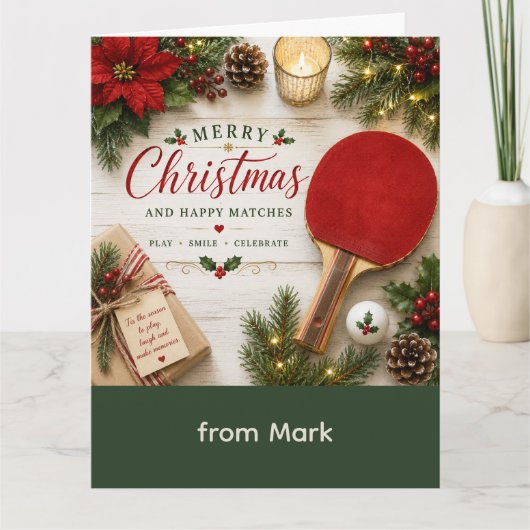 Pingpong Kerst thema Kaart (Voorkant)