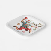 Pingpong Kerstmis met de Kerstman Papieren Bordje (Gebogen)
