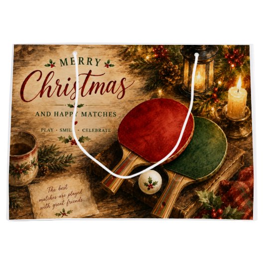 Pingpong Kerstthema Groot Cadeauzakje (Voorkant)