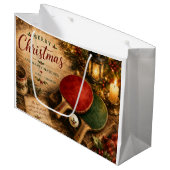 Pingpong Kerstthema Groot Cadeauzakje (Voorkant Gekanteld)