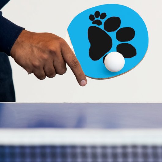 Pingpong Paddle - Juiste polydactylpawprint op Blu Tafeltennisbatje (Insitu)