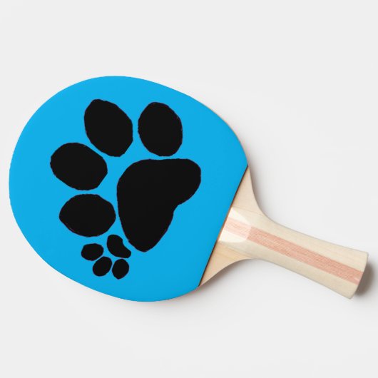 Pingpong Paddle - Juiste polydactylpawprint op Blu Tafeltennisbatje (Zijkant)