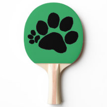 Pingpong Paddle - Polydactyl Pawprint op groen