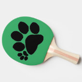 Pingpong Paddle - Polydactyl Pawprint op groen Tafeltennisbatje (Zijkant)