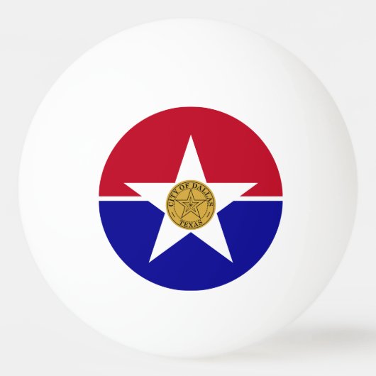 Pingpongbal met de vlag van Dallas (Voorkant)