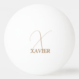 Pingpongbal met kameelbruin monogram