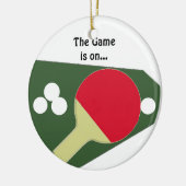 Pingpongbat met ballen keramisch ornament (Links)