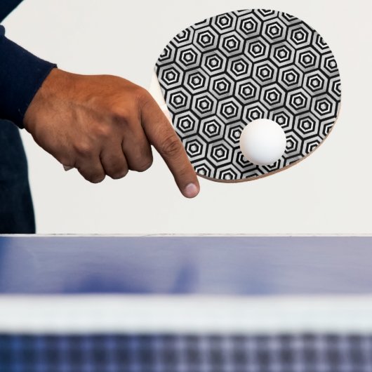 Pingpongbatje Zwart Wit Zeshoek Geometrisch (Insitu)