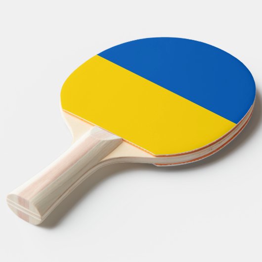 Pingpongpeddel met vlag van Oekraïne Tafeltennisbatje (Voorkant Gekanteld)