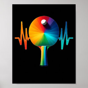 Pingpongpols tafeltennis hartslag ekg lang poster