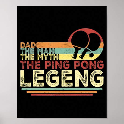  pingpongpong pingpingpong spelend T-shirt Fathe Poster (Voorkant)