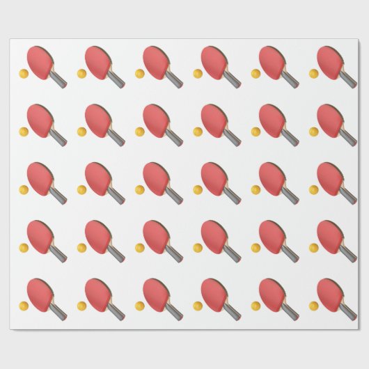 pingpongracket en -bal cadeaupapier (Vlak)