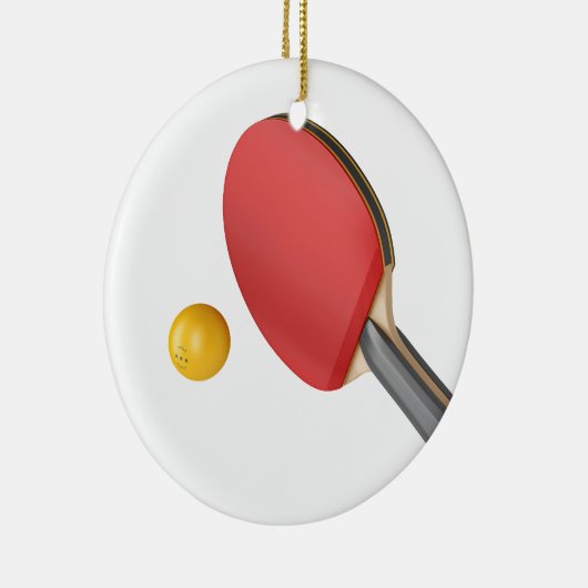 pingpongracket en -bal keramisch ornament (Rechts)