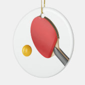 pingpongracket en -bal keramisch ornament (Links)