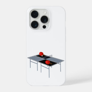 Pingpongtafel met bats en bal, iPhone 15 pro case