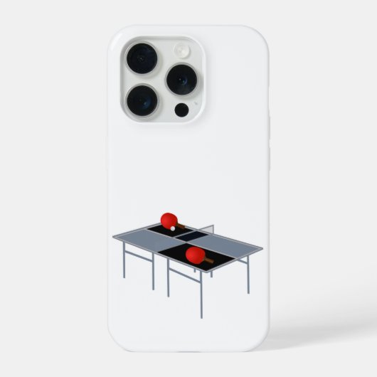 Pingpongtafel met bats en bal, iPhone hoesje (Achterkant)