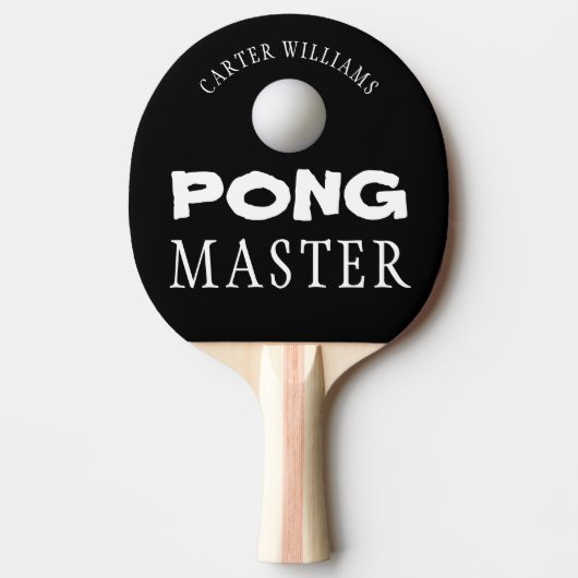 PINGT PONG MASTER Persoonlijk bewerkbaar zwart Tafeltennisbatje (Voorkant)