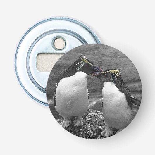 Pinguïkleurensplash Button Flesopener (Voorkant)