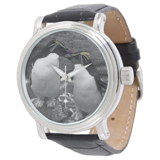 Pinguïkleurensplash Horloge (Gekanteld)