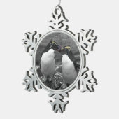 Pinguïkleurensplash Tin Sneeuwvlok Ornament (Rechts)