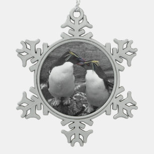 Pinguïkleurensplash Tin Sneeuwvlok Ornament