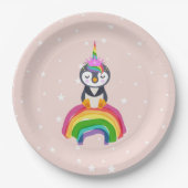 Pinguim unicórnio papieren bordje (Voorkant)