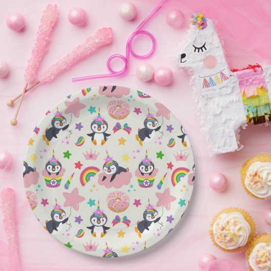 Pinguim Unicórnio Papieren Bordje (Feest)