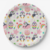 Pinguim Unicórnio Papieren Bordje (Voorkant)