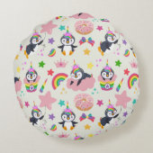 Pinguim Unicórnio Rond Kussen (Achterkant)