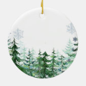 Pinguïn 1 kerst als een gezin van drie jaar keramisch ornament (Achterkant)