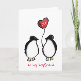 Pinguïn 30e verjaardag of elke leeftijd vriendje k kaart