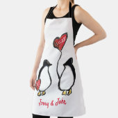 Pinguïn 40e robijn of een huwelijksverjaardag schort (Insitu)