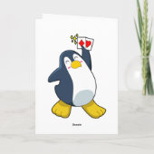 Pinguïn aan het pokeren met pokerkaarten kaart (Achterkant)