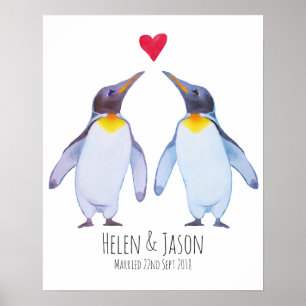 Pinguïn - aangepaste namen voor weddenschappen met poster