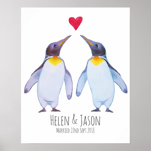 Pinguïn - aangepaste namen voor weddenschappen met poster (Voorkant)