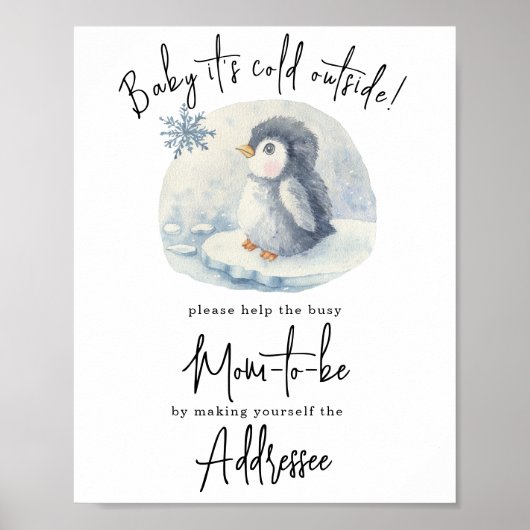 Pinguïn - aanstaande moeder geadresseerde poster (Voorkant)