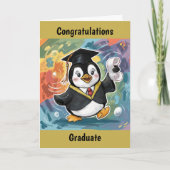 Pinguïn Afstuderen gepersonaliseerd Kaart (Voorkant)