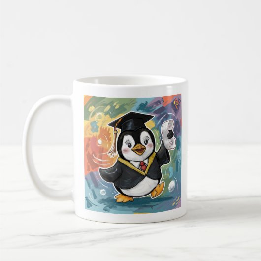 Pinguïn Afstuderen gepersonaliseerd Koffiemok (Links)