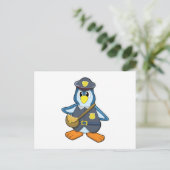 Pinguïn als agente met handtas briefkaart (Staand voorkant)