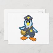 Pinguïn als agente met handtas briefkaart (Voorkant / Achterkant)