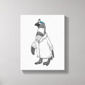 Pinguïn als arts met de mantel van de dokter canvas afdruk (Voorkant)
