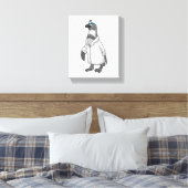 Pinguïn als arts met de mantel van de dokter canvas afdruk (Insitu (Slaapkamer))