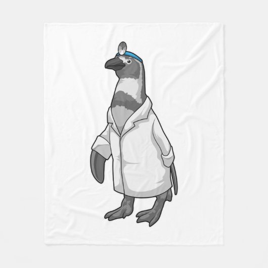Pinguïn als arts met de mantel van de dokter fleece deken (Voorkant)