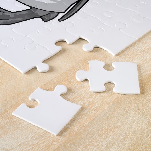 Pinguïn als arts met de mantel van de dokter legpuzzel (Zijkant)