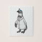 Pinguïn als arts met de mantel van de dokter legpuzzel (Verticaal)