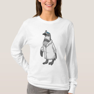 Pinguïn als arts met de mantel van de dokter t-shirt