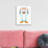 Pinguïn als arts met gips canvas afdruk (Insitu (Woonkamer))